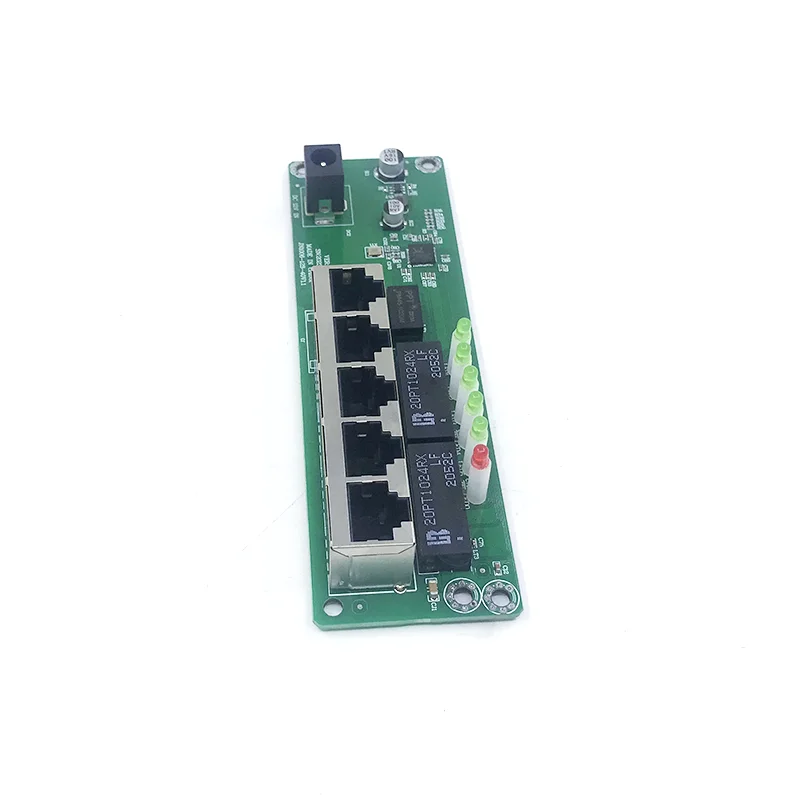 Ethernet Network Ethernet Switch, entrada de energia industrial, temperatura-40 a 75 ℃, 5 portas, 10 m, 100m, 5V, 12V