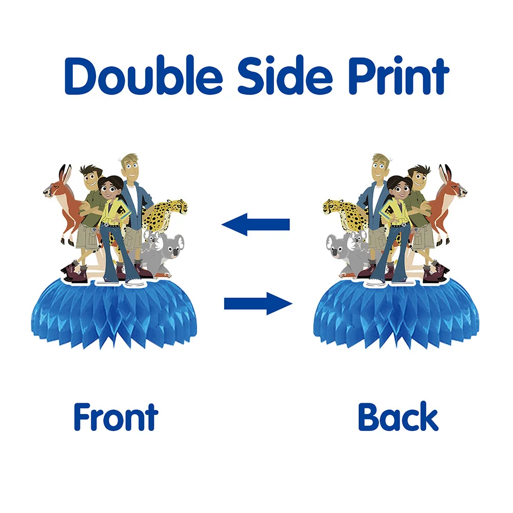 Wild Kratts Animal Brothers Educational Sci-Fi Cartoon Honeycomb Decor per bambini Festa di compleanno Scena fai da te