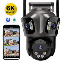 6K HD Outdoor IP Camera WiFi Three Lens Three Screen PTZ Security Camera Auto Tracking 8MP Dual Len Surveillance iCsee APP