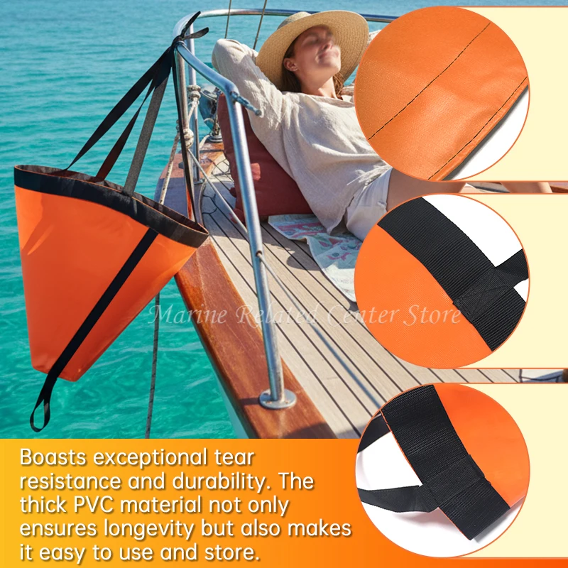 18-53'' Sea Drogue Anchor Float Marine Kayak Drift Rowing Boat Fishing Brake Lifeboat Anchor Yacht Traction Rope Buoy Ball image 4