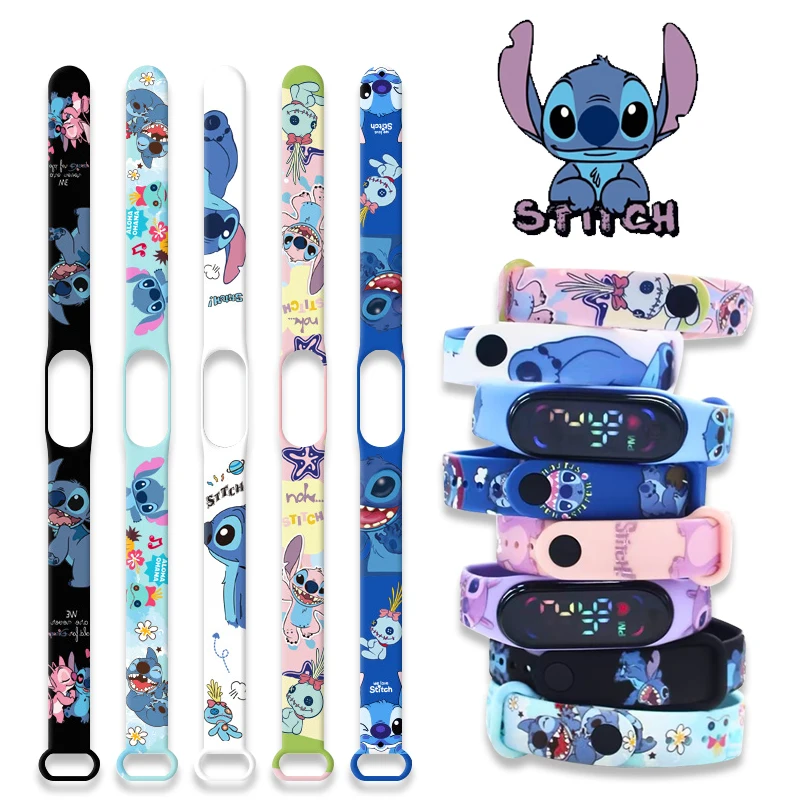 Disney Stitch Watchband for Xiaomi Mi Band 7 Bracelet Silicone Miband 5 6 Replacement Wrist Correa Mi Band 7 6 3 4 5 Watch Strap