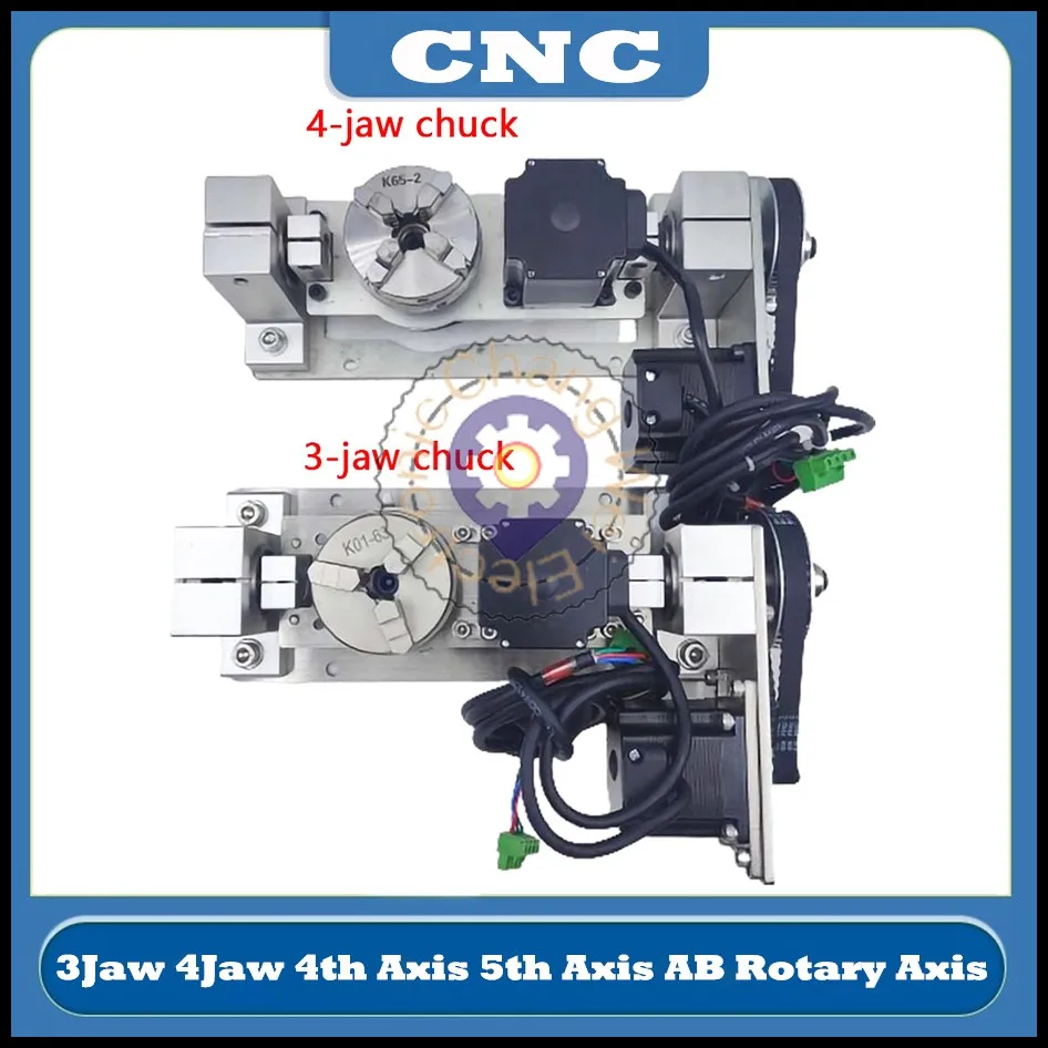 

NEW 4th Axis 5th Axis AB Rotary Axis 3Jaw 4Jaw Center Chuck 60mm Height 55mm DIY CNC Router Engraving Machine Rotary Tool