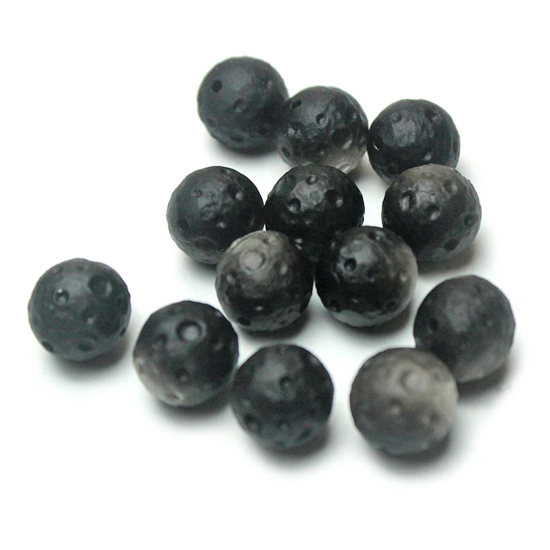 Silver Obsidian Raw Ore Natural Single Loose Beads DIY Handmade Matte Frosted Lunar Meteorite  Separated By Beads