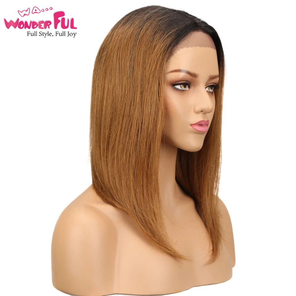 Brown Straight Human Hair Wigs Top Lace Frontal Wigs Natural  Brazilian Remy Hair Wigs 1B# Rebecca Wigs 99J  For Black Women