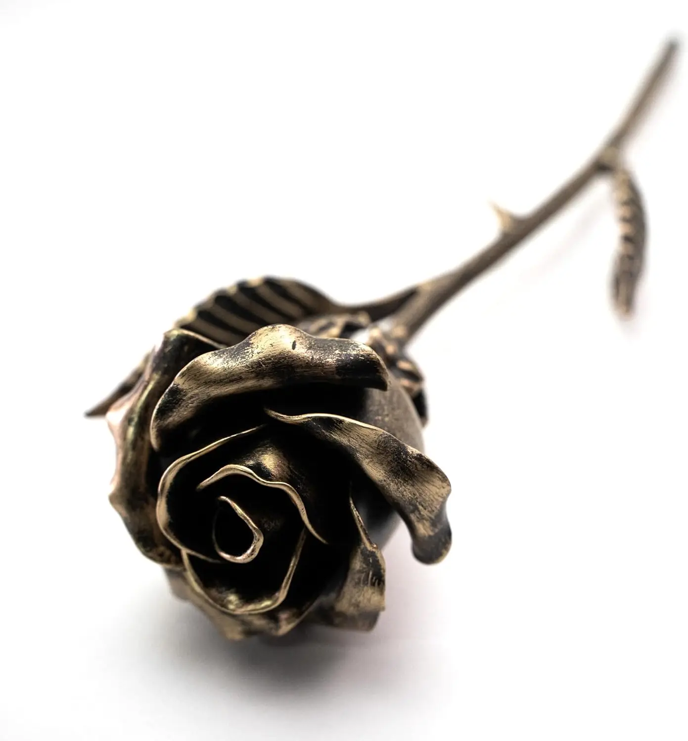 Handcrafted Bronze Metal Rose - Solid Gift of Everlasting Love - 8th 19th Wedding for Her