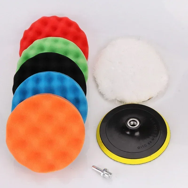 8Pcs Car Polishing Pads Kit 3/4/5/6/7 Inch Foam Sponge Buffer Pad Buffing Disc Set Polisher Polishing Machine Wax Pads