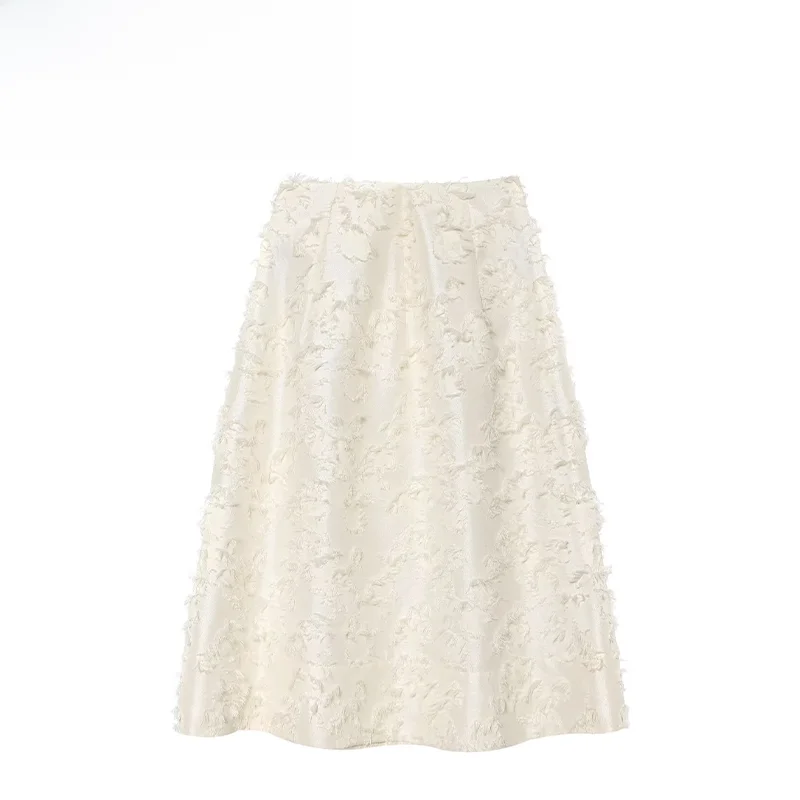 

Новинка весенней коллекции: женская юбка миди ZR, модный универсальный дизайн, повседневная юбка А-силуэта из полиэстера, французский стиль