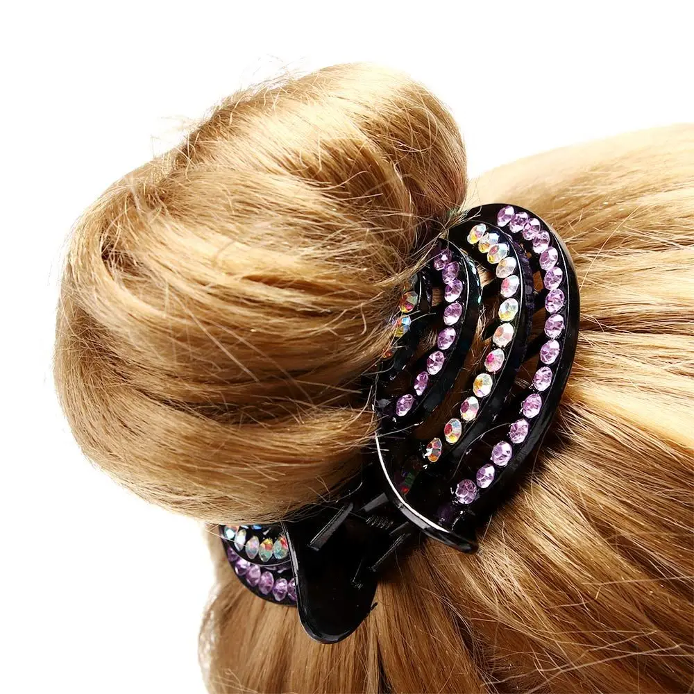 Rhinestone Women Ladies Hair Claw Hair Clips Ponytail Buckle Bird Nest Hair Accessories Hair Pins Clamps Hair Bun Holders view 3