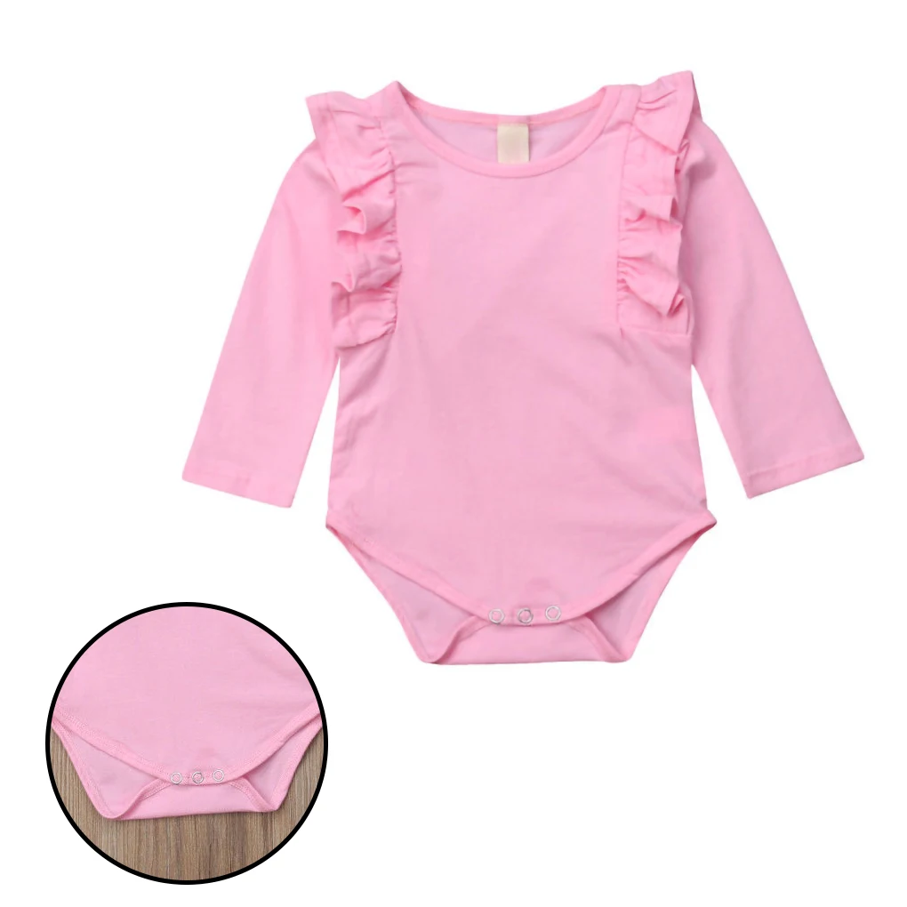 

Детский комбинезон для ползания, хлопковый комбинезон с длинными рукавами для девочек, розовый, 80 см