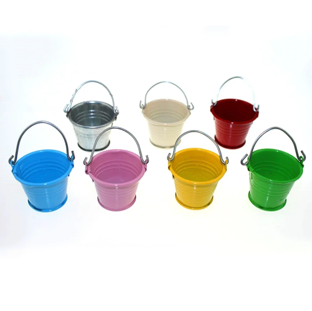 1Pcs 1/12 Doll House Miniature Metal Bucket Simulation Pail Model Toys for Mini Decoration Dollhouse Accessories