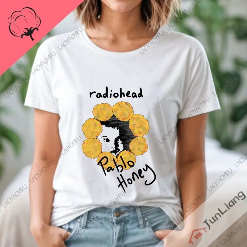 Radiohead Printed 100% CottonT-shirts Men's and Women's Retro Gothic Oversized T-shirts Men's and Women's Harajuku Clothing