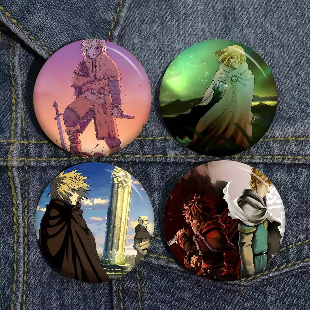 Vintage V-Vinland Saga Anime 58mm Handmade Brooch Cartoon Cosplay Badge on Backpack Jewelry Accessories Gifts