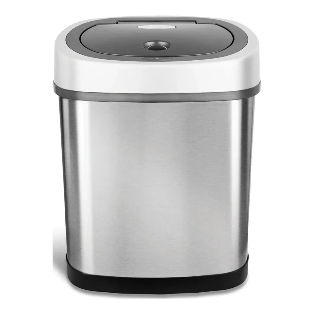 3.2 Gallon / 12 Liter Motion Sensor Oval Trash Can, Fingerprint-Resistant Stainless Steel