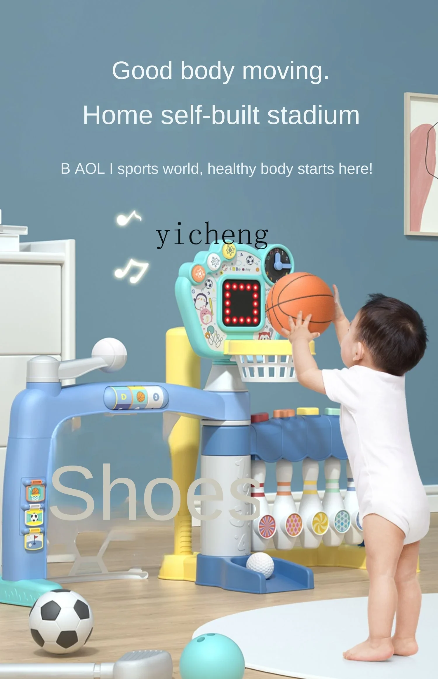 Tqh cesta de basquete infantil, quadro de tiro interno, boliche, golfe, bola de bebê, brinquedo doméstico, menino