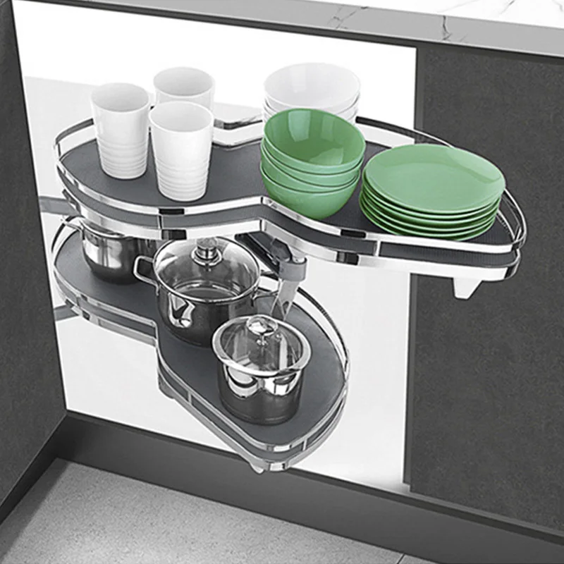 Corner Seasoning Basket Double-layer Seasoning Basket Corner Rotating 360-degree Cabinet Rack