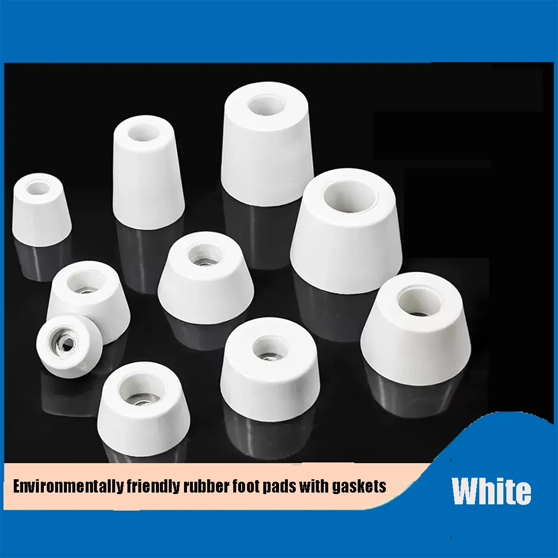 

2/5/10PCS White Rubber Foot Pads With Washers Washing Machine Shock Absorbers Bedside Table Floor Protectors Furniture Foot Pads