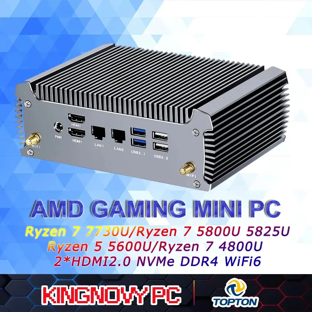 

Мини-ПК AMD Ryzen 7 7730U до 4,2 ГГц безвентиляторного промышленного компьютера 32 ГБ DDR4 RAM 500 ГБ NVME SSD Micro PC 4K при 60 Гц Двойной дисплей