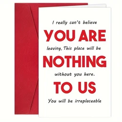 1PC Greeting cards with Envelop oworker Colleague, Naughty Goodbye Card for Boss Leader, Great Farewell Gift Idea for Mentor Sup