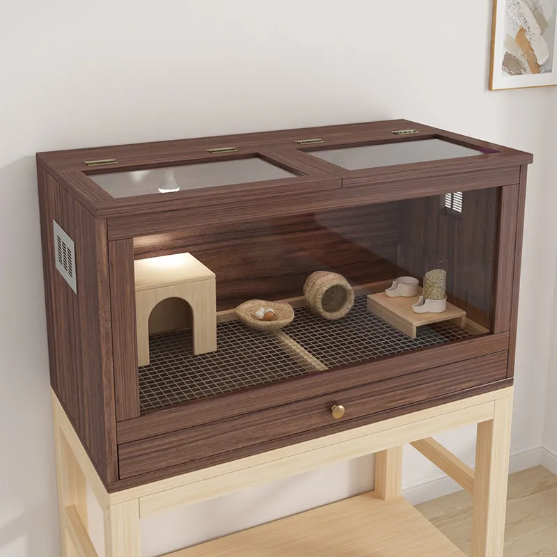 

Rutin chicken terrarium pet breeding special box climbing pet big villa house chicken coop with drawer toilet hamster