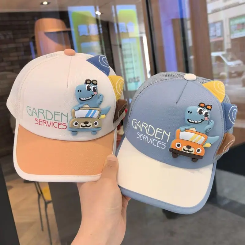 Chlidren Sunshade Duck Tongue Hat Summer Thin Breathable Cartoon Hat Kid's Dinosaur Baseball Cap