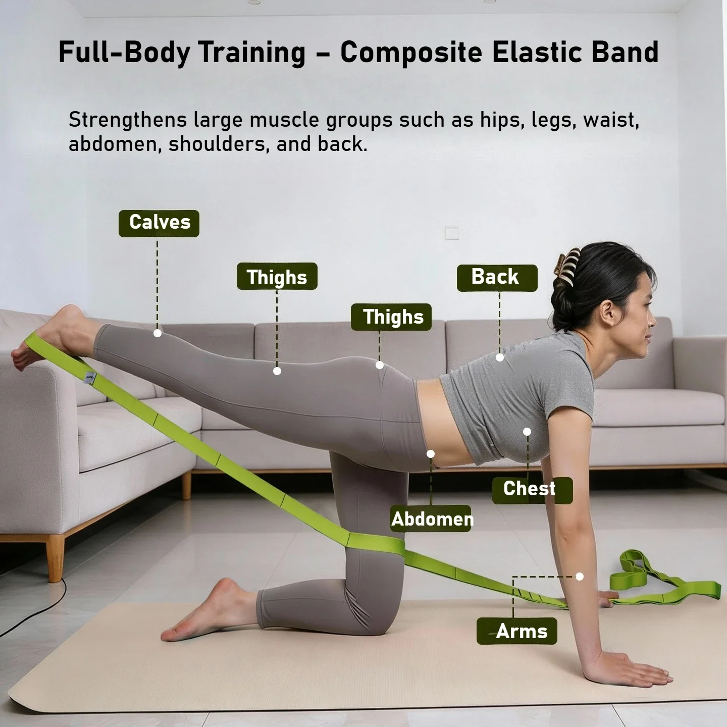 Theratools Segmented Band Digital Yoga Leg Stretch Stretch Strap for Ballet Dance Gymnastics Exercise Flexibility Stretch Strap