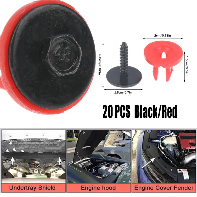 20PCS Plastic Engine Undertray Cover Clips Screws For V50 C30 For Focus Ii 04-11 C-max 03-10 For Mondeo Mk3 00-07