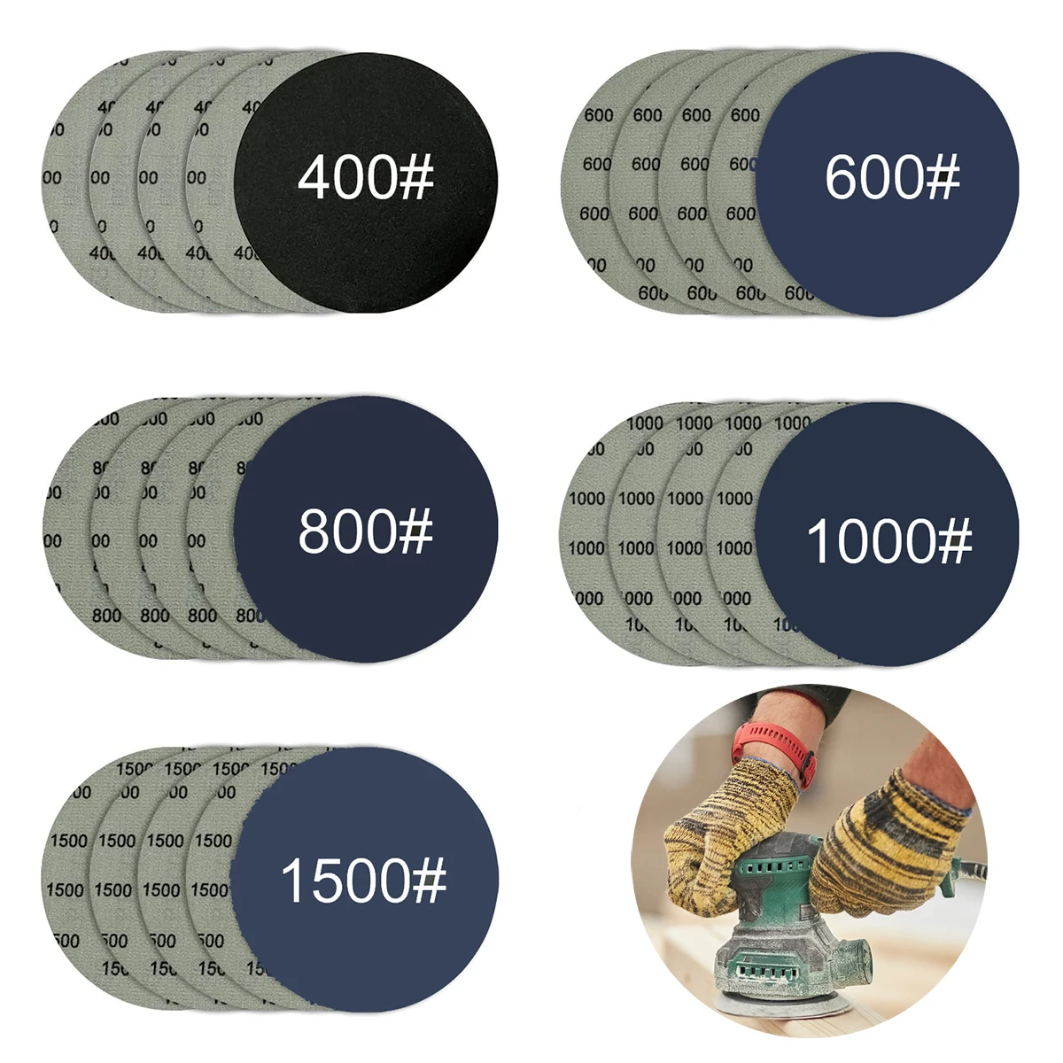 

2 3 4 5 6 Inch Round Sandpaper Disk Abrasive Polish Pad Plate Sanding Sheet Polishing Kit Grit Paper Discs Grit 60-5000