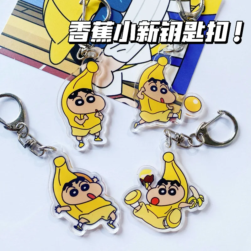 Kawaii Crayon Shin-Chans Keychain Pendant Schoolbag Car Pendant Creative Decoration Acrylic Hanging Accessories Gift For Girls