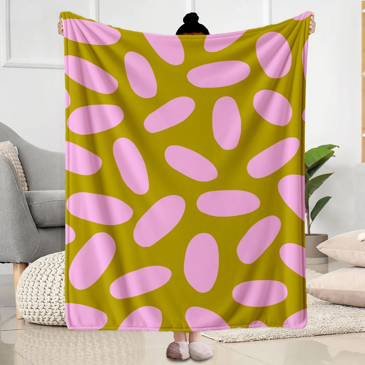 Cute Pink Halloween Ghost Print Throw Blanket Cozy Sofa Couch Manta Soft Bed Decorative Blanket For Bedroom Living Room