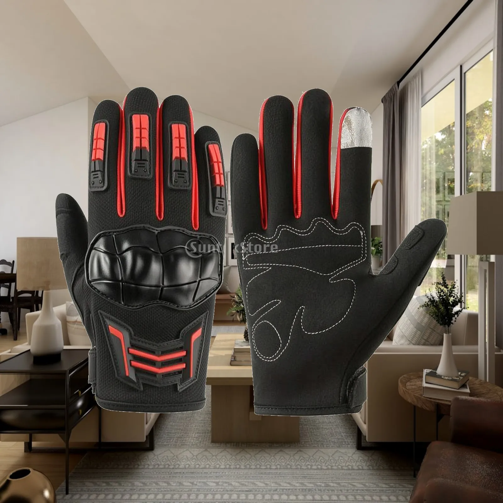 Protective Riding Gloves for Motorcycle Bikers with Hard Shell Knuckle and Finger Guards for Abrasion Resistant Grip Control