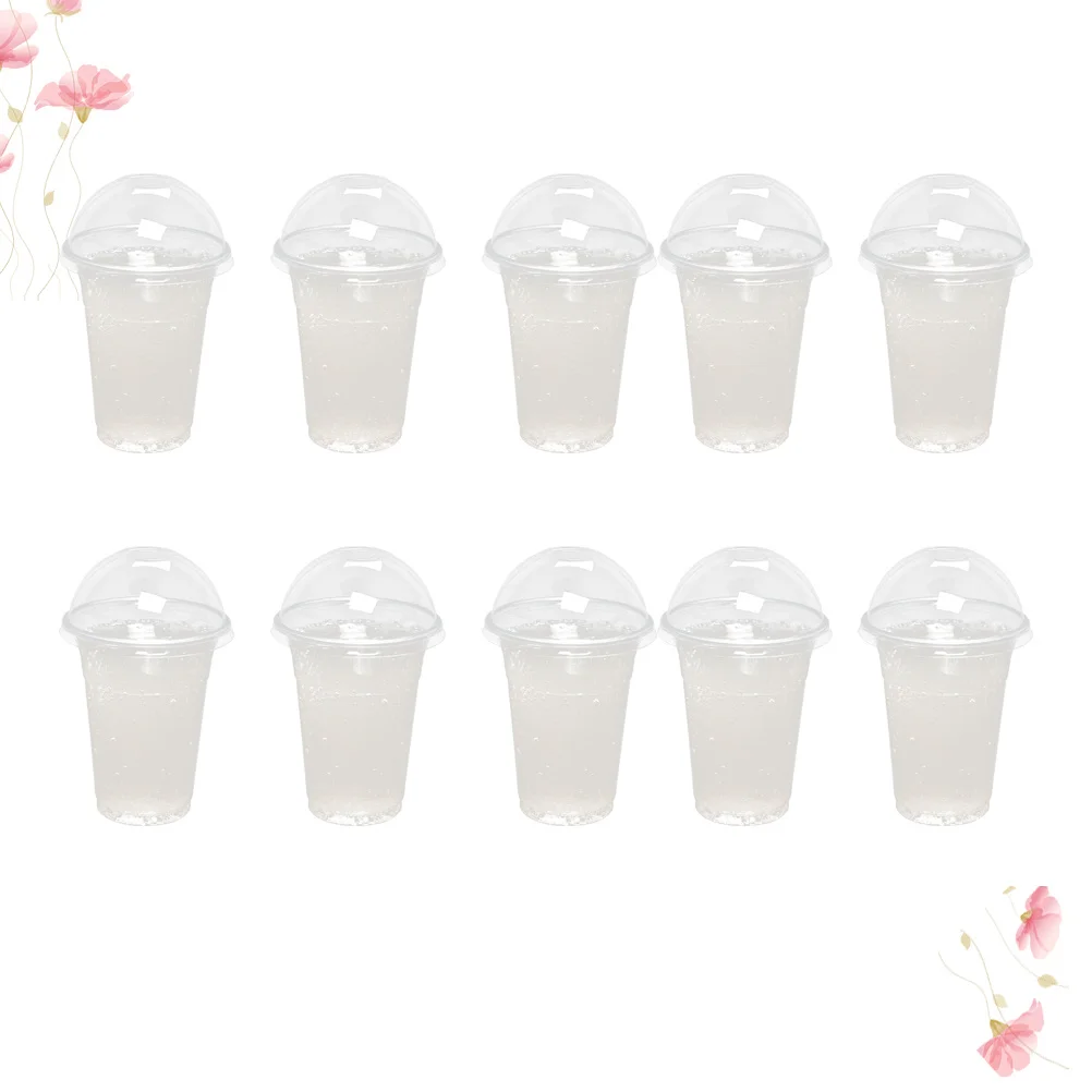 

50Sets Milk Tea Cups Clear Plastic Disposable Cups 380Ml Dome Lid Cold Drinks Bubble Tea Smoothies Juice Fruit