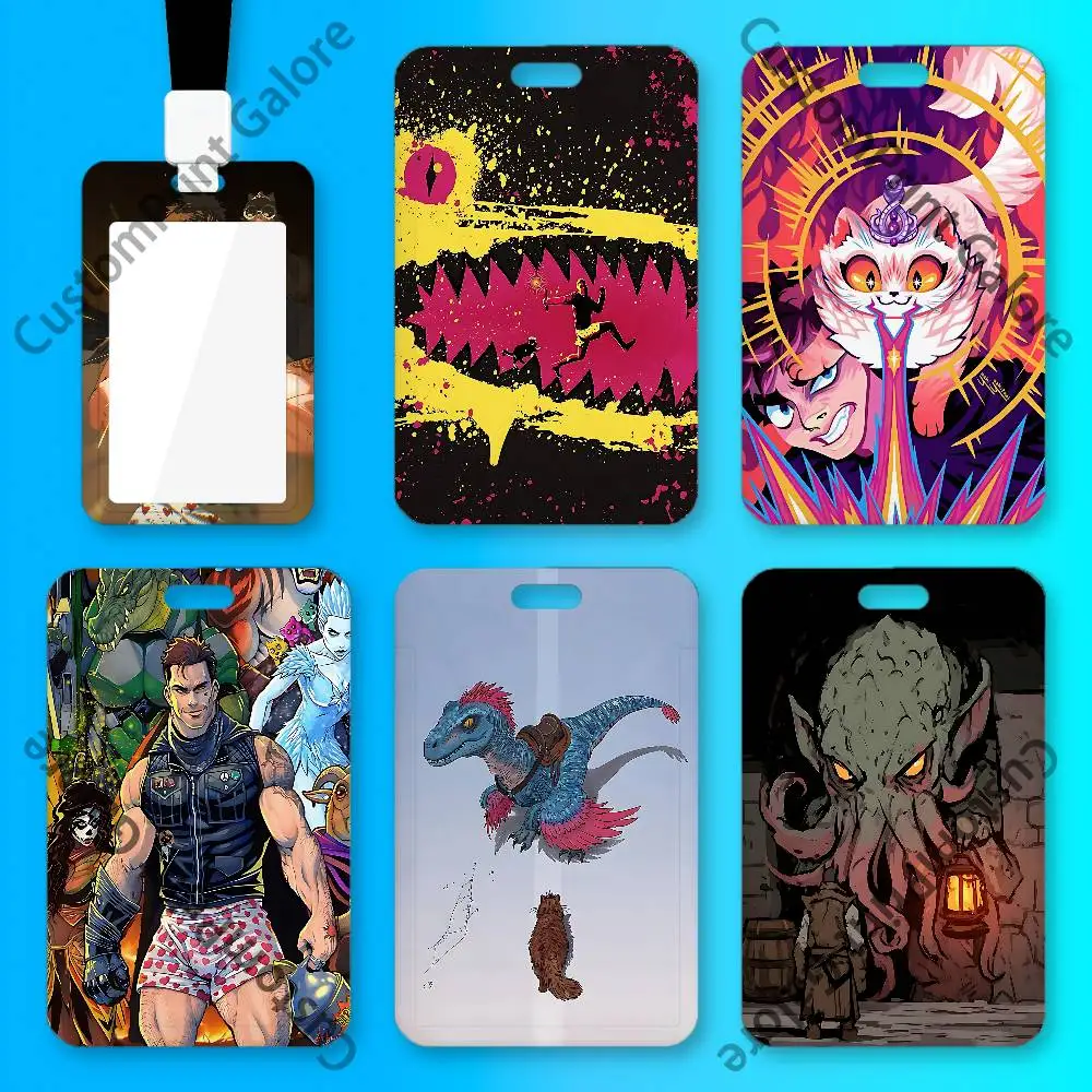 D-Dungeon C-Crawler C-Carl PVC ID Card Holder Badge Office Work Card Sleeve Anti-Scratch Case for Employee Cards