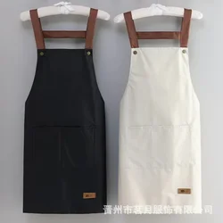 Kitchen Waterproof and Oilproof Apron Men and Women Cooking Girdle Solid Color Simple Hotel Overalls