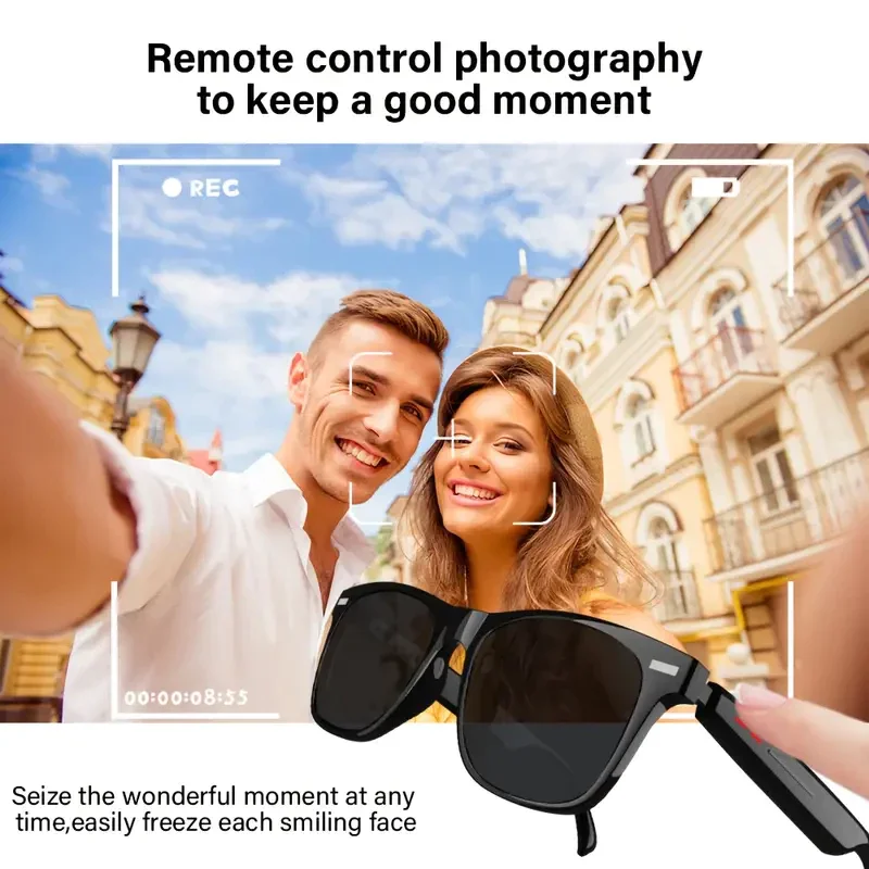 KESHUYOU نظارات شمسية ذكية جديدة تعمل بالبلوتوث، نظارات رياضية لاسلكية، مشغل موسيقى MP3، نظارات قيادة خارجية للرجال والنساء