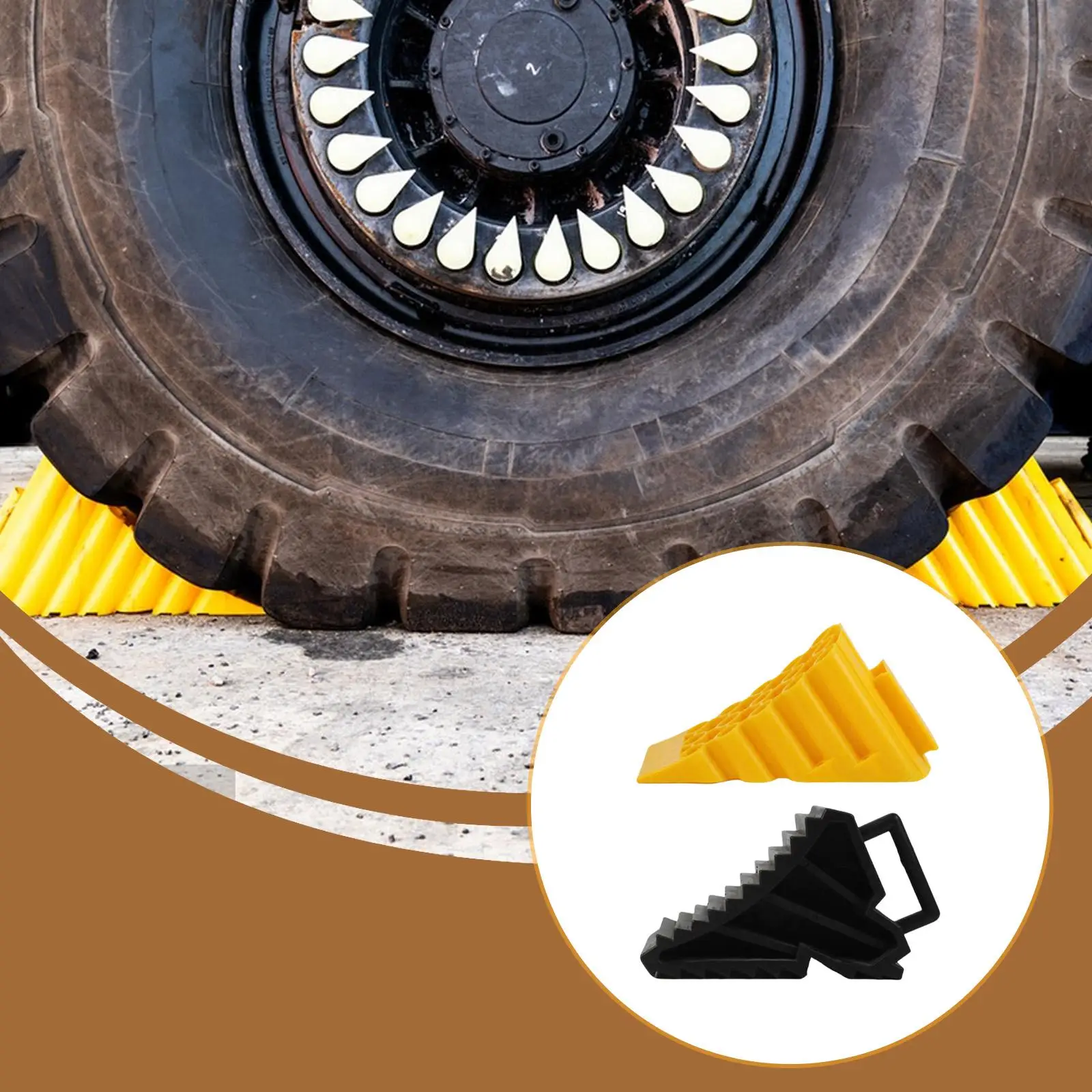 

Wheel Chock Vehicle Ramp Lightweight Multifunctional Accessory Nonslip Sturdy Stopping Device Wheel Stabilizer Tire Chock