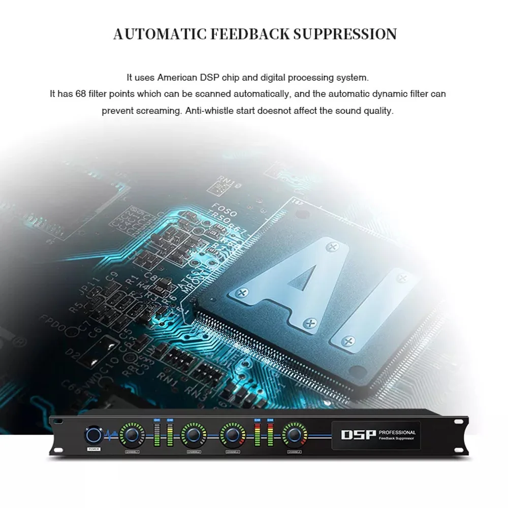 ShennDare FBX440 Micro Chuyên Nghiệp Phản Hồi Ức Chế Tự Động Chống Hú KTV Mic 1 Chìa Khóa Tần Số Dịch Chuyển Bộ Vi Xử Lý