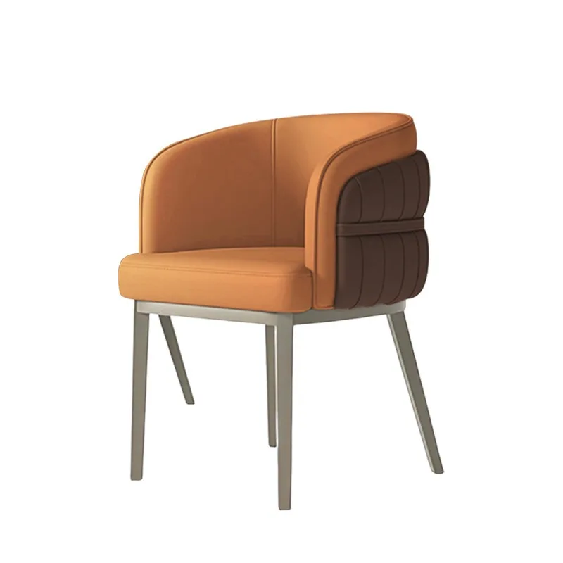 

*&Nordic Modern Minimalist Home Furniture Dining Chair Wrought Iron Backrest Light Luxury Fabric Stool for Desk Makeup Table Use
