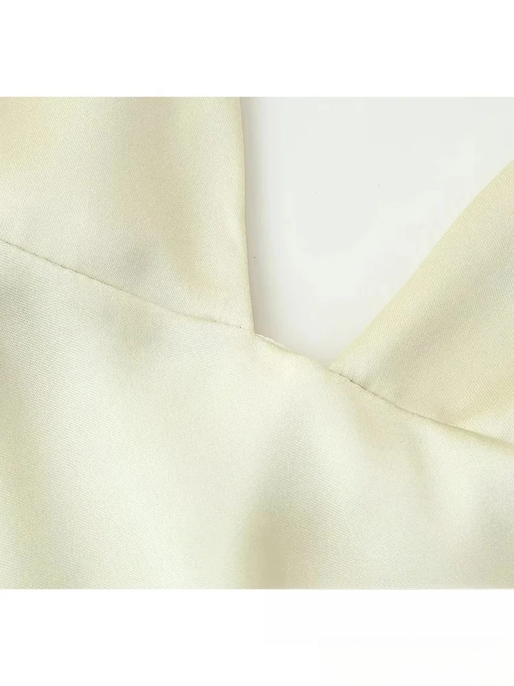 فستان نسائي أنيق مثير من KONDALA فستان كامي سادة بدون أكمام وشاح طويل بدون ظهر موضة 2025 فستان أنيق لربيع وصيف