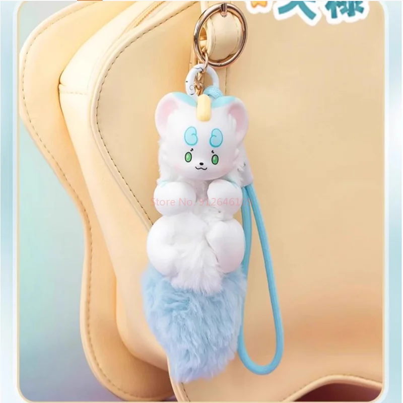 Autêntica besta na mão com série espírito caixa cega boneca de pelúcia pendurado decoração boneca pingente presentes bonitos ao redor