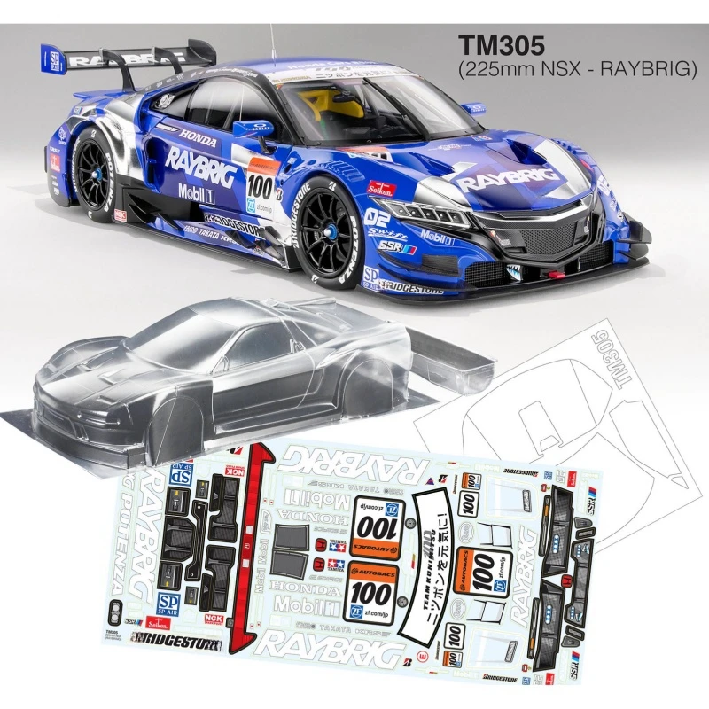 

TM305 1/10 Mini Honda NSX Clear Body Shell, 225mm Wheelbase Tamiya M-Chassis