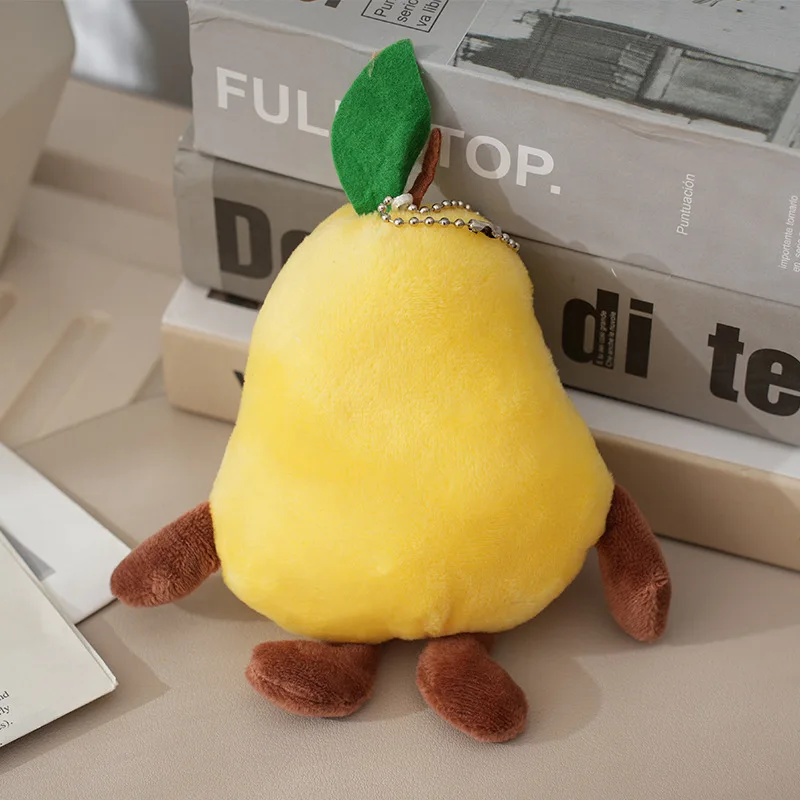 Cartoon Stuffed Plush Fruit Smile Doll Keychain Cute Plush Fat Pear Doll Toy Pendant Backpack Accessories Decoration Girl Gift