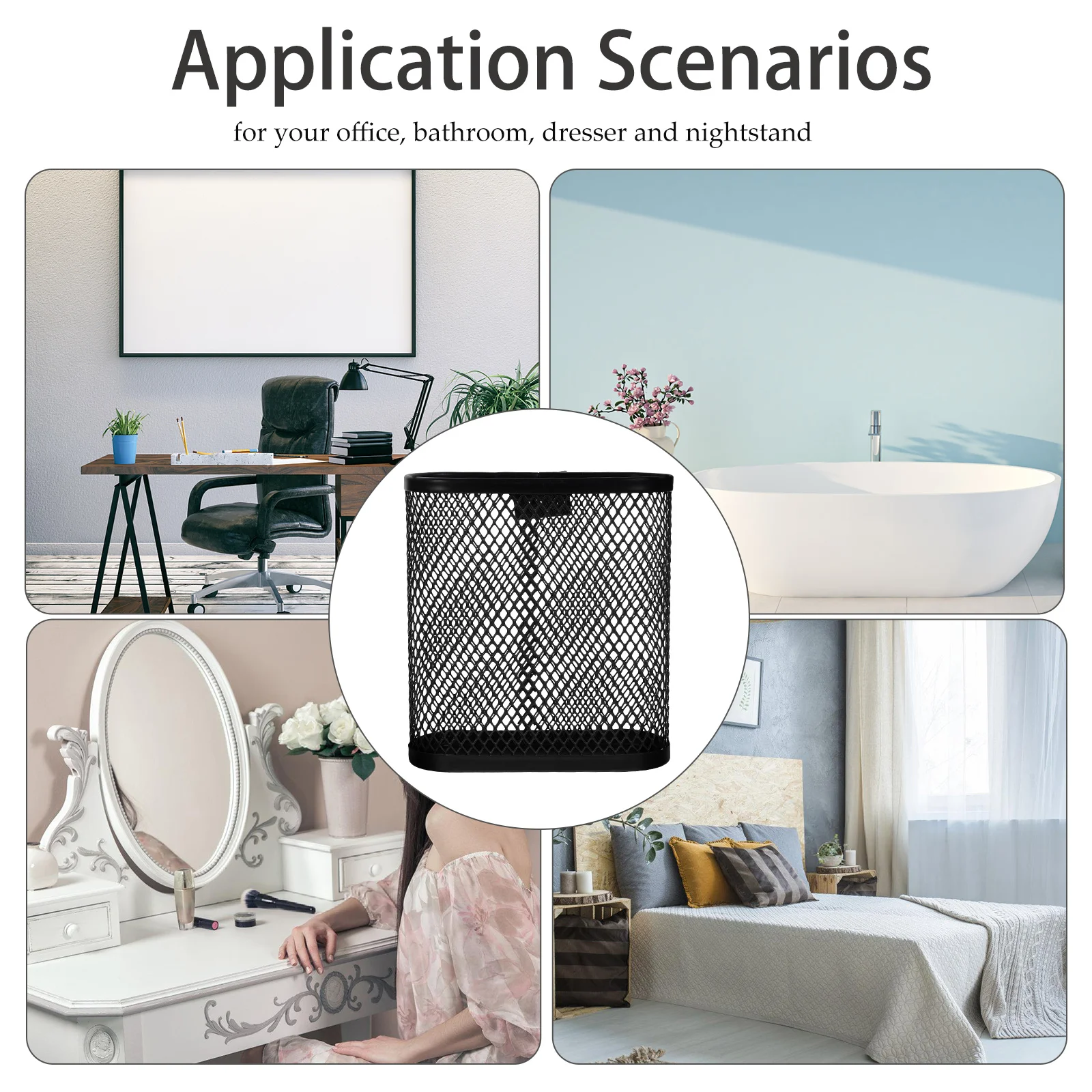 

Half-Round Mesh Pen Holder Metal Desk Organizer Stable Non-Slip Base Large Capacity Pencil Holder Office Desktop Supplies