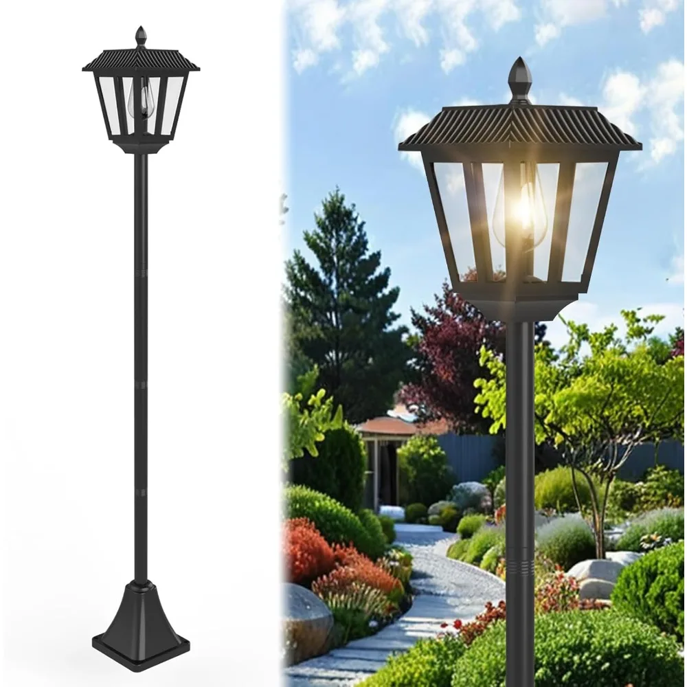 

Solar Lamp Post Lights Outdoor Waterproof 70 Tall Floor Lamp for Garden Patio Yard Lawn Pathway Driveway Warm White