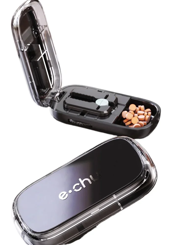 

Adjustable Quartering Pill Cutter Organizer Dustproof Storage Divider Portable Crusher Pill Cutter Box Tablet Drug Medicine