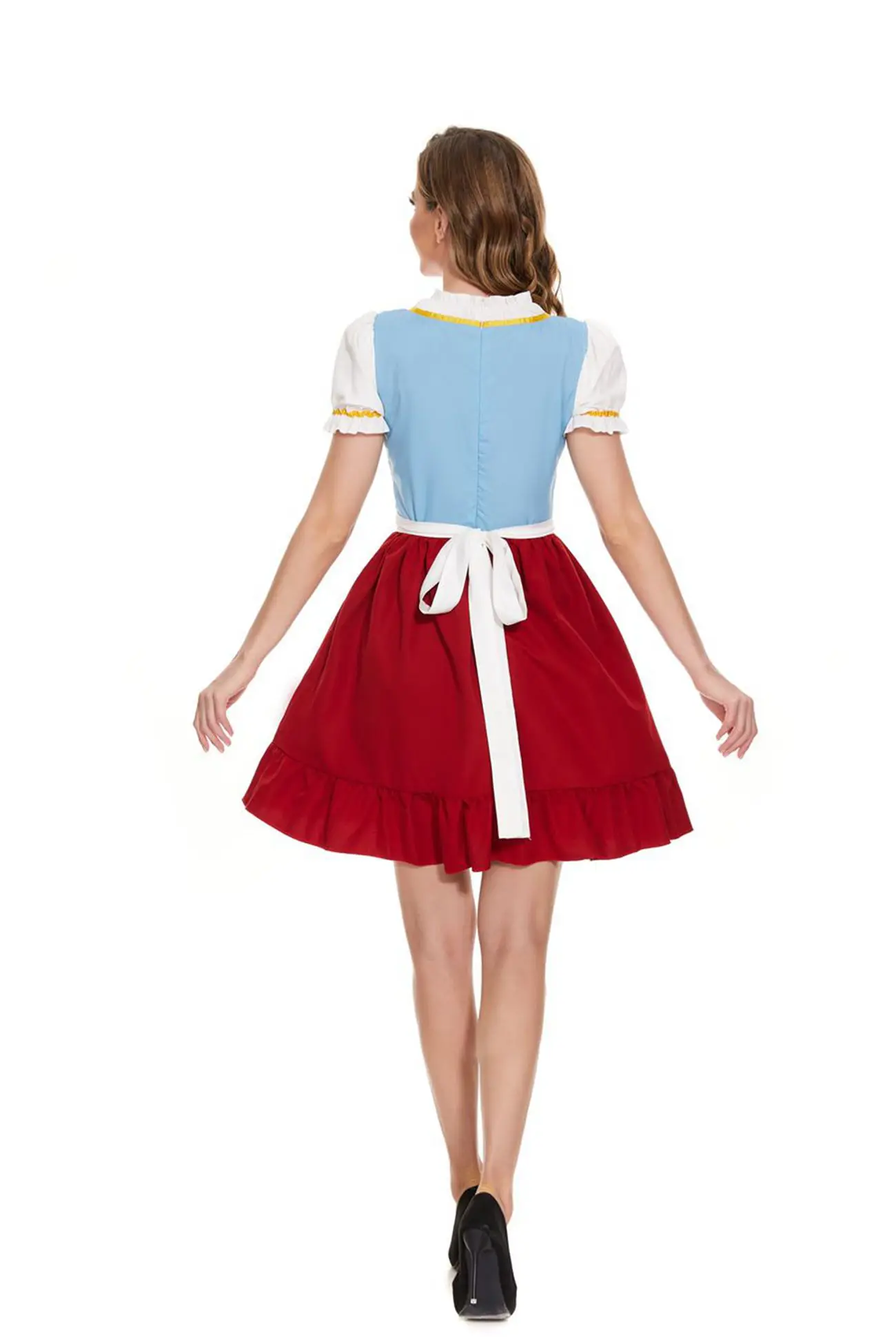 Costume tedesco Oktoberfest donna Dirndl bavarese Beer Maid Uniform Bar cameriere Cosplay Halloween Fancy Party Dress