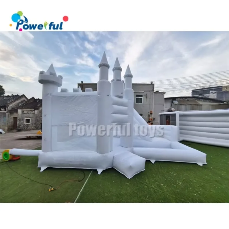 Inflatable Kids Combo Jumper Bouncer Wedding Castle White House Easy Setup Outdoor