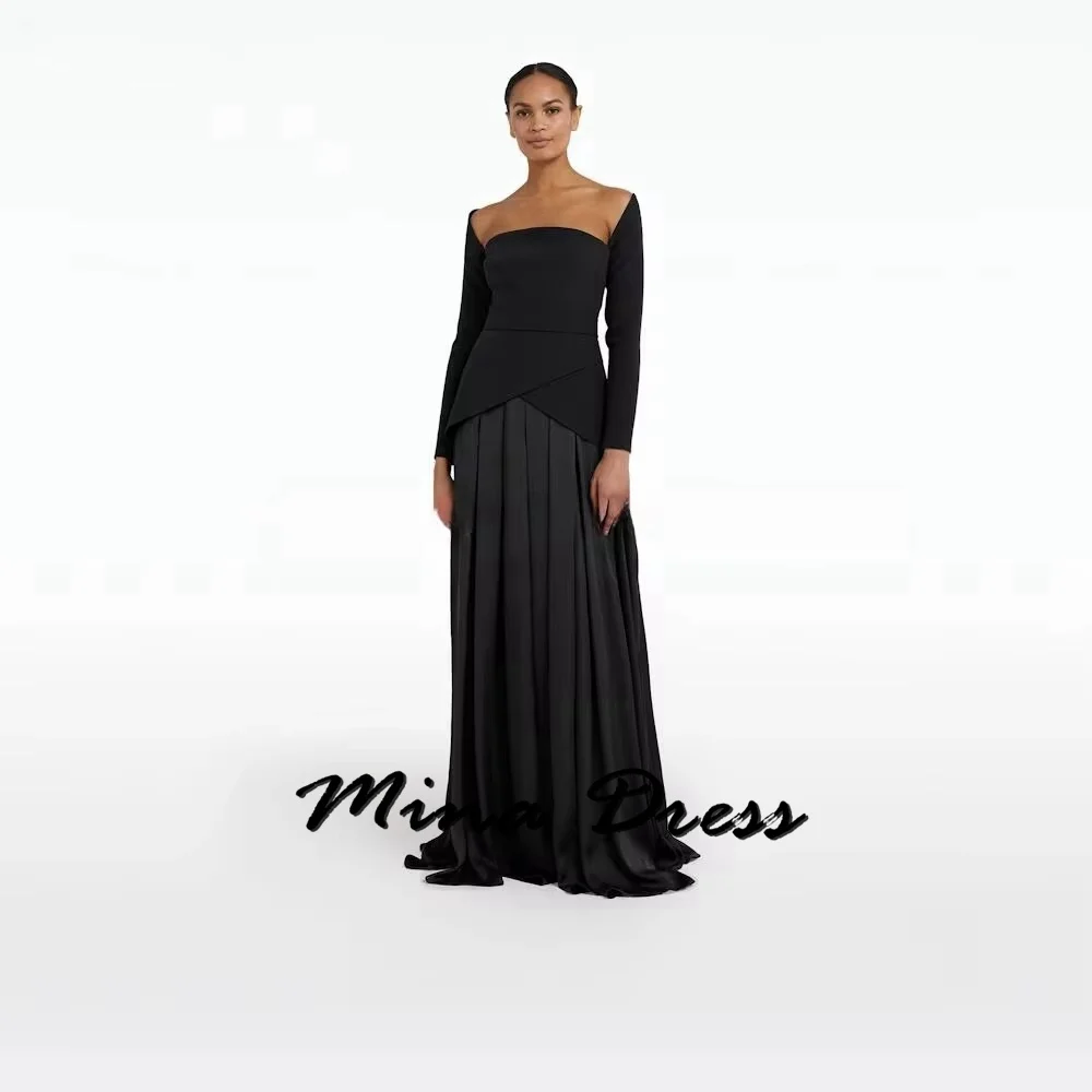 Mina Customized 2-piece Set Evening Dresses Woman Elegant Womens Party Dresses for Formal Occasions Long Sleeves Two Colors Prom