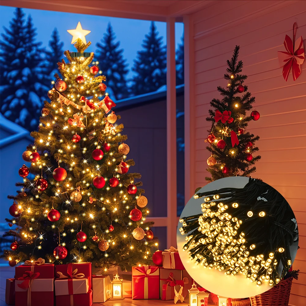 LED Christmas Tree Lights Waterfall Light String Topper Memory Twinkle Garden Holiday Lighting Christmas Decor Atmosphere Lamp