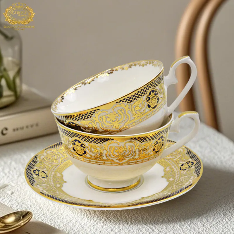 ZMLbone china coffee cup and saucer set - premium home collection, light luxury, afternoon tea set, gift box packaging