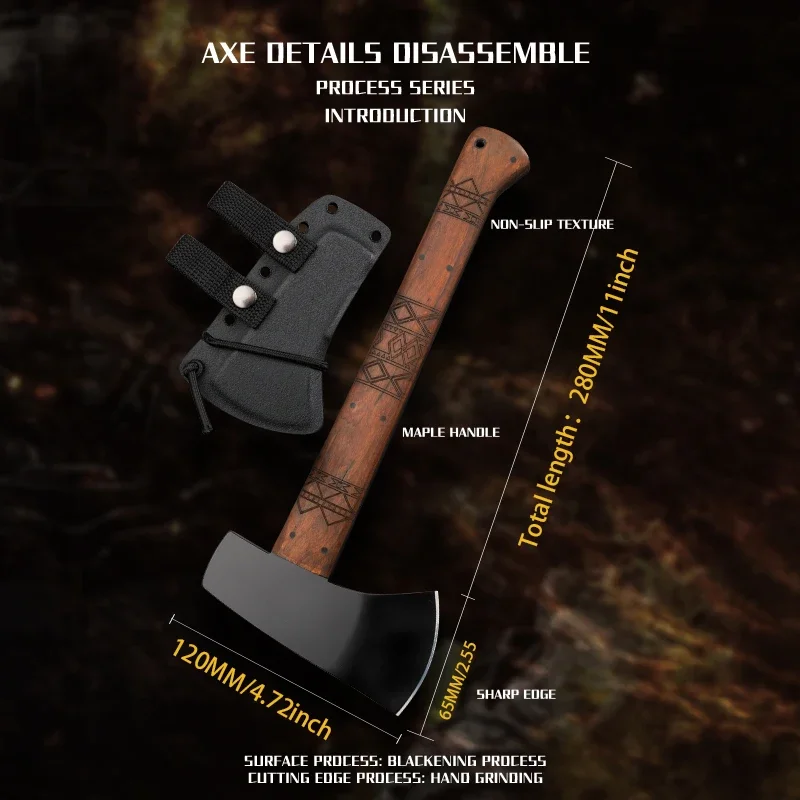 Imagem -04 - Multi Funcional Aço Battle Axe Portátil Survival Axe para Camping ao ar Livre Caça Forças de Emergência 80crv2